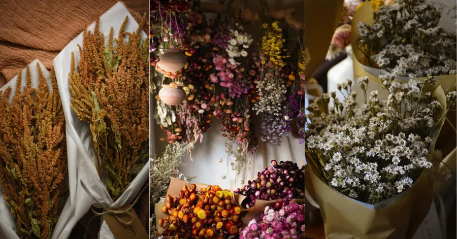 Hauntingly Beautiful dried flower arrangements by Amble and Twine