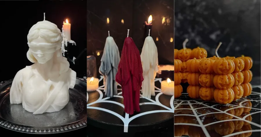 Gothic pillar candles for your gothic bedroom from KC Alchemy